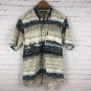 Columbia Cream Hawaiian Shirt Men's Sz Medium